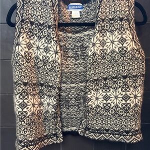 Pendleton Black and White Wool Knit Vest